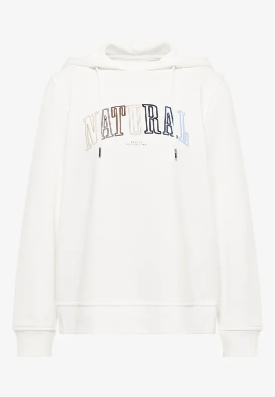 Hoodie mit Wording vanilla white
