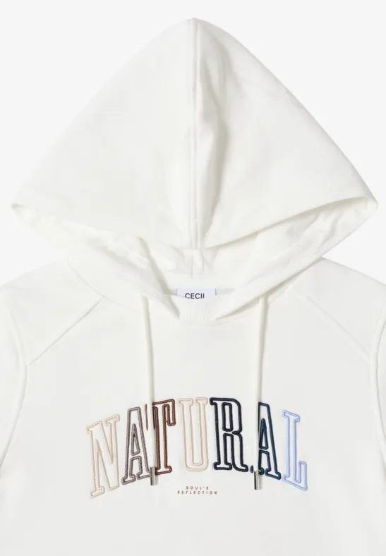 Hoodie mit Wording vanilla white