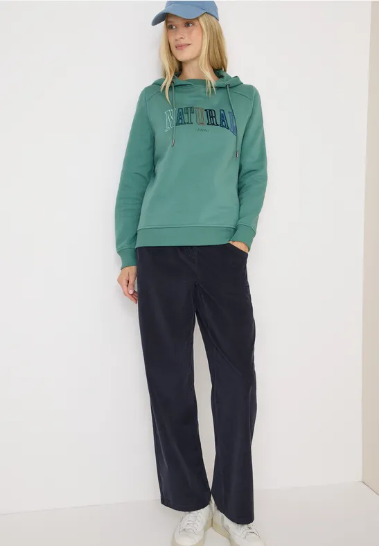 Hoodie mit Wording jewel green