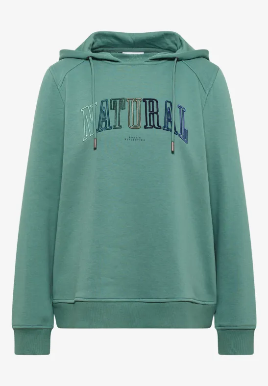 Hoodie mit Wording jewel green