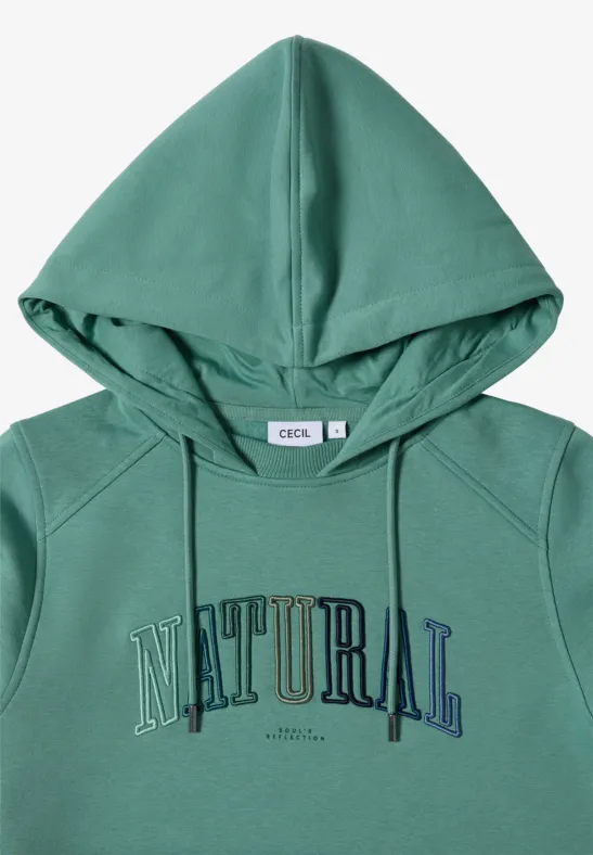 Hoodie mit Wording jewel green