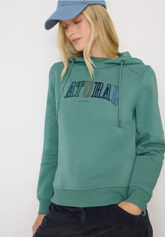 Hoodie mit Wording jewel green