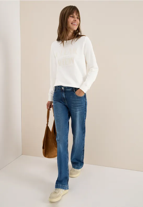 Sweatshirt mit Wording vanilla white