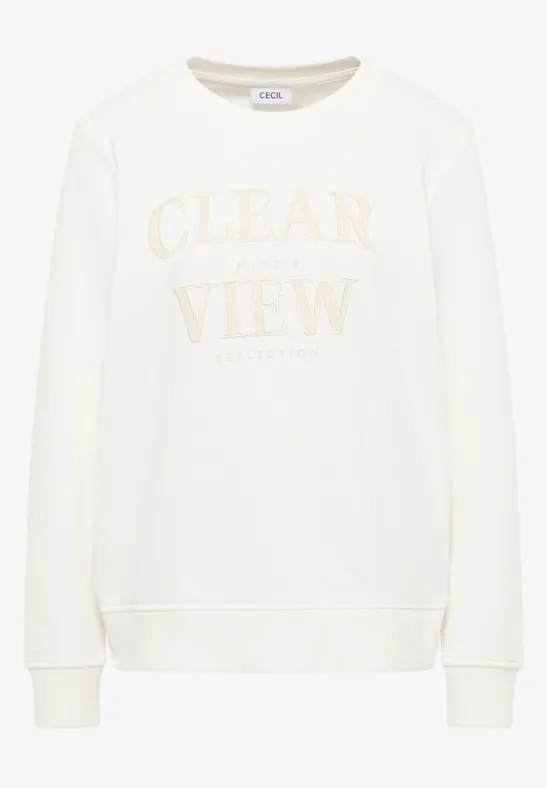 Sweatshirt mit Wording vanilla white