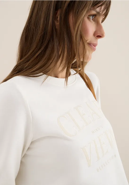 Sweatshirt mit Wording vanilla white
