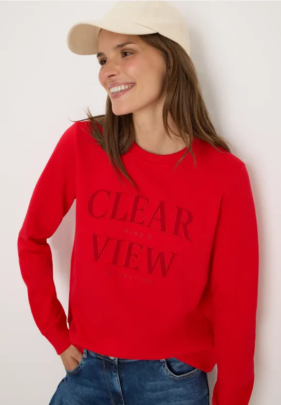 Sweatshirt mit Wording fiery red