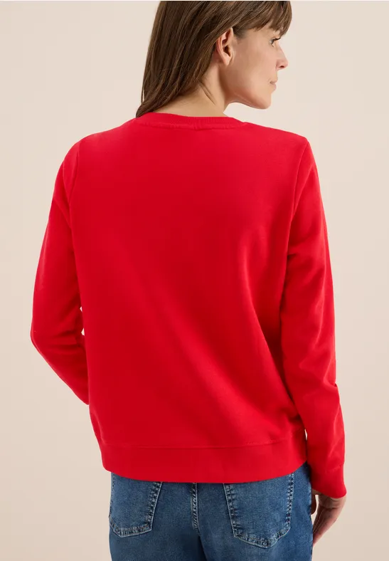 Sweatshirt mit Wording fiery red