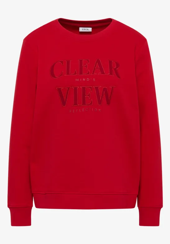 Sweatshirt mit Wording fiery red