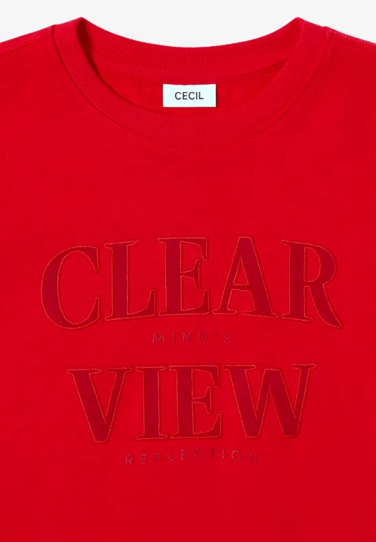 Sweatshirt mit Wording fiery red