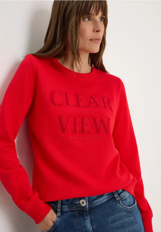 Sweatshirt mit Wording fiery red