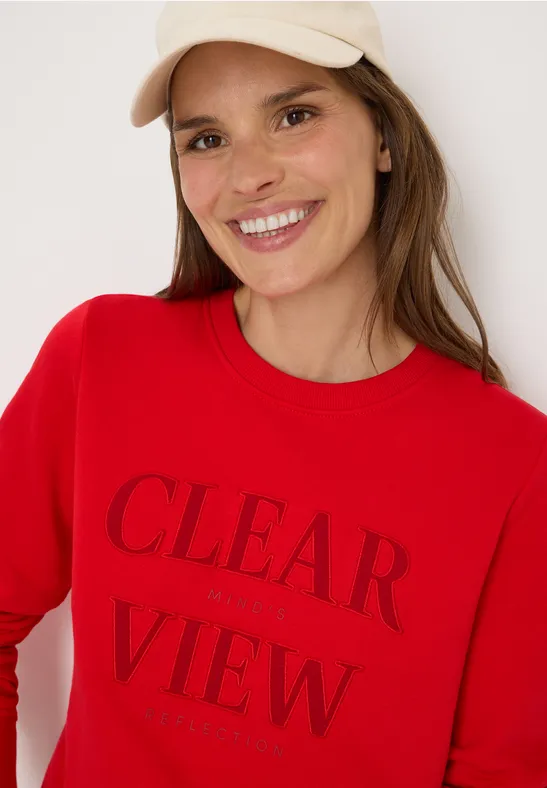 Sweatshirt mit Wording fiery red