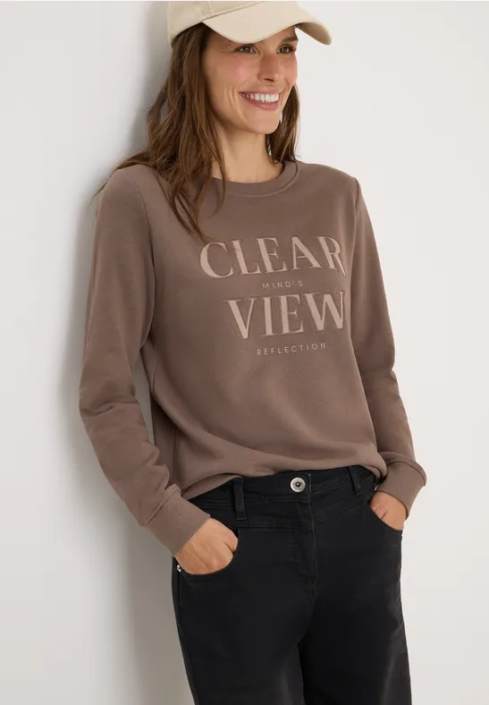 Sweatshirt mit Wording cocoa taupe
