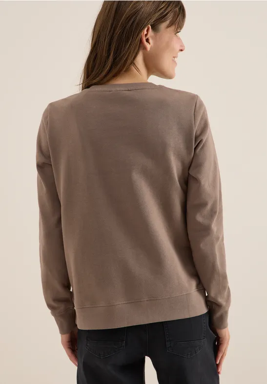 Sweatshirt mit Wording cocoa taupe