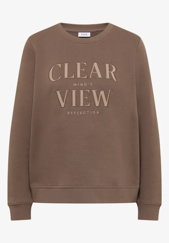 Sweatshirt mit Wording cocoa taupe