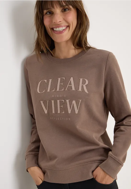 Sweatshirt mit Wording cocoa taupe