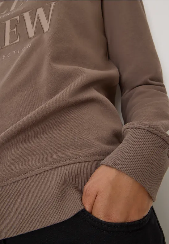 Sweatshirt mit Wording cocoa taupe