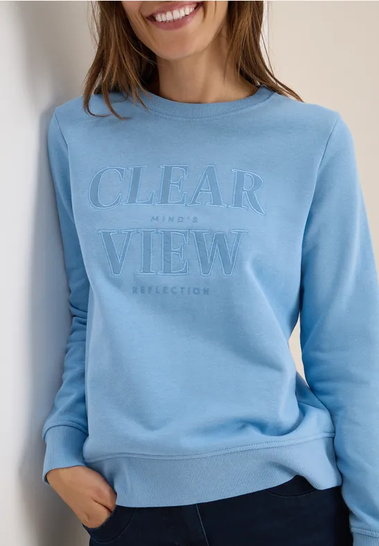 Sweatshirt mit Wording sporty light blue
