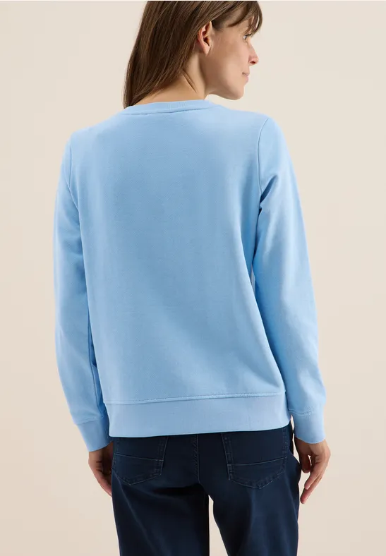 Sweatshirt mit Wording sporty light blue