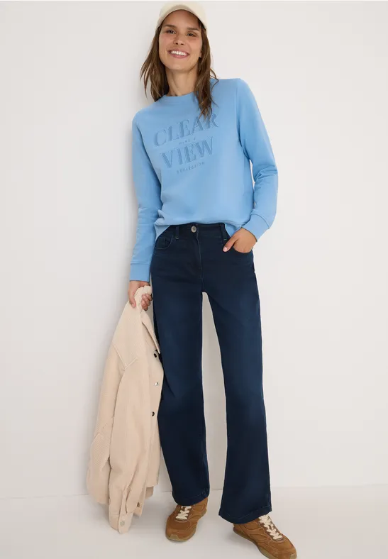 Sweatshirt mit Wording sporty light blue
