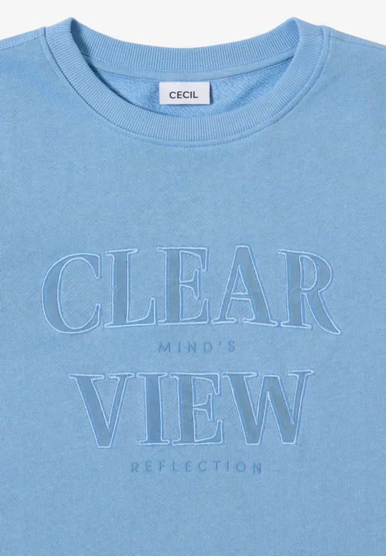 Sweatshirt mit Wording sporty light blue