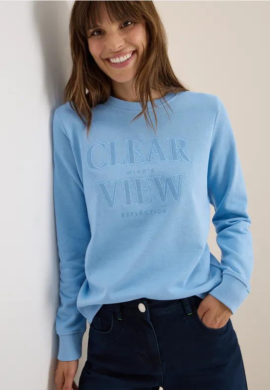 Sweatshirt mit Wording sporty light blue