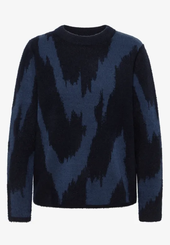 Gemusterter Pullover urban dark blue