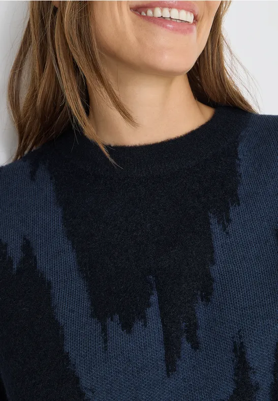 Gemusterter Pullover urban dark blue