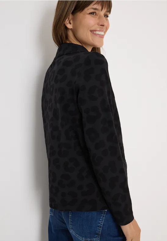 Leo Jacquard Pullover Black