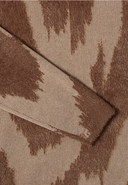 Gemusterter Pullover mocha caramel