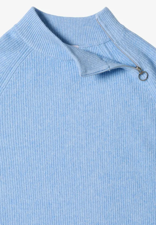 Pull structuré avec fermeture éclair null