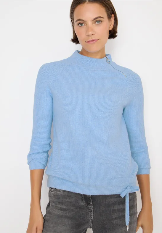 Pull structuré avec fermeture éclair null