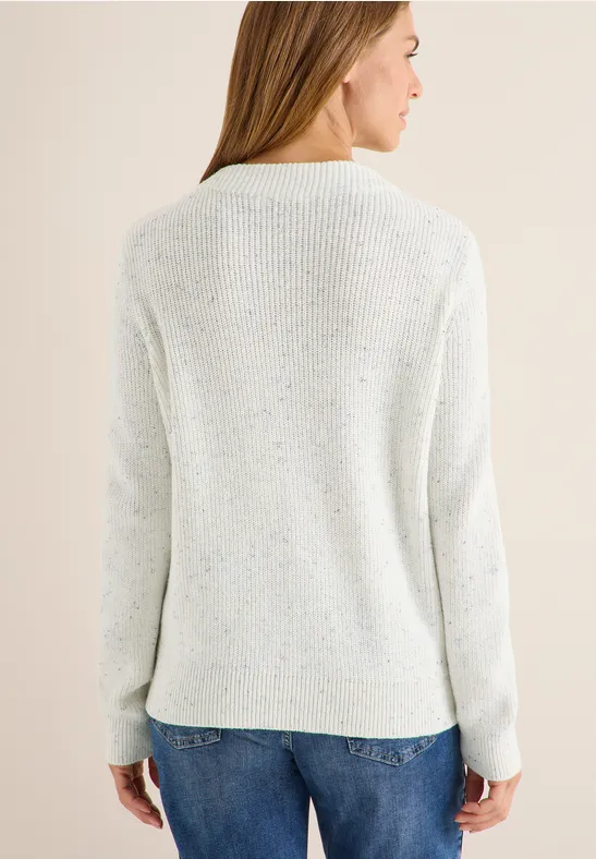 Pullover mit feinem Muster vanilla white