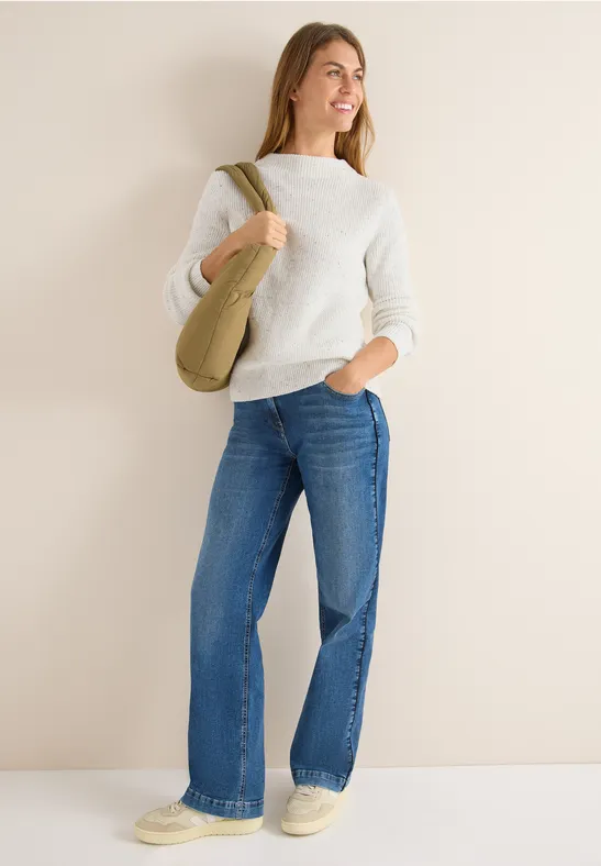 Pullover mit feinem Muster vanilla white