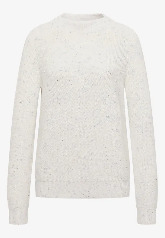 Pullover mit feinem Muster vanilla white