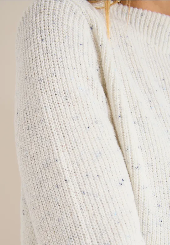 Pullover mit feinem Muster vanilla white