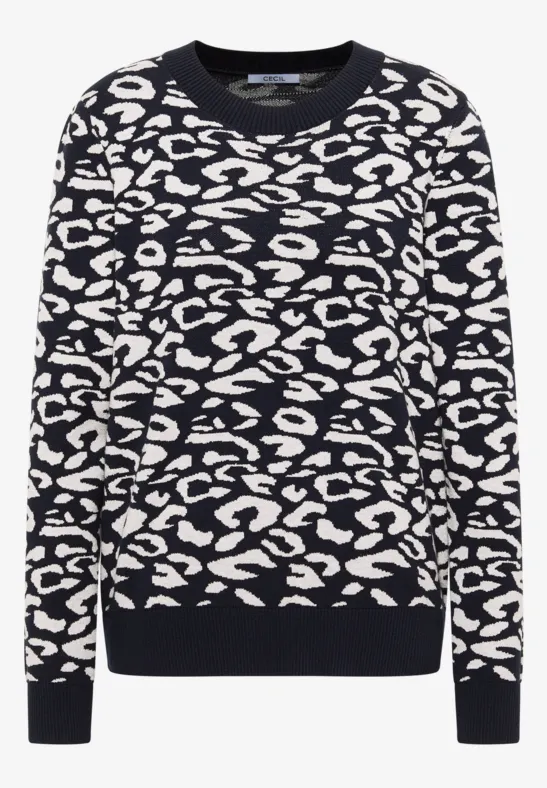 Leo Jacquard Pullover urban dark blue