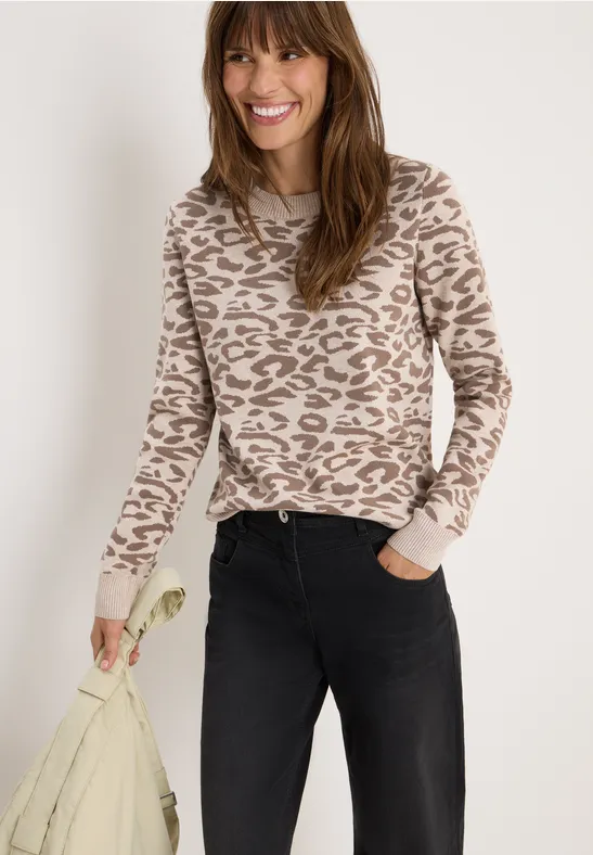 Leo Jacquard Pullover sandalwood beige melange