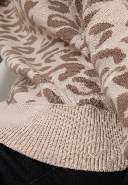 Leo Jacquard Pullover sandalwood beige melange