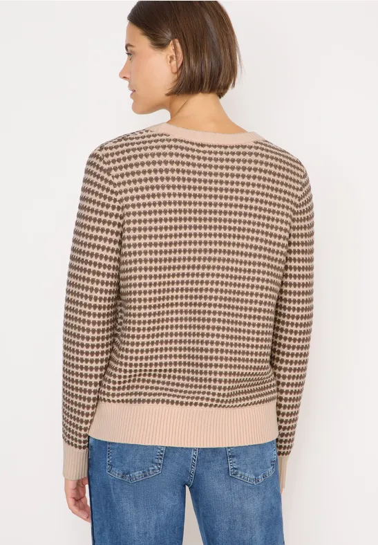 Two-Tone Strukturpullover cocoa taupe