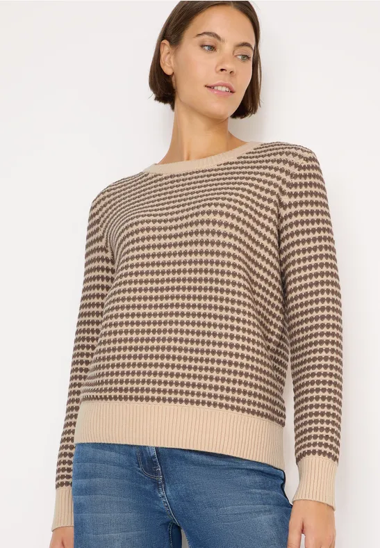 Two-Tone Strukturpullover cocoa taupe