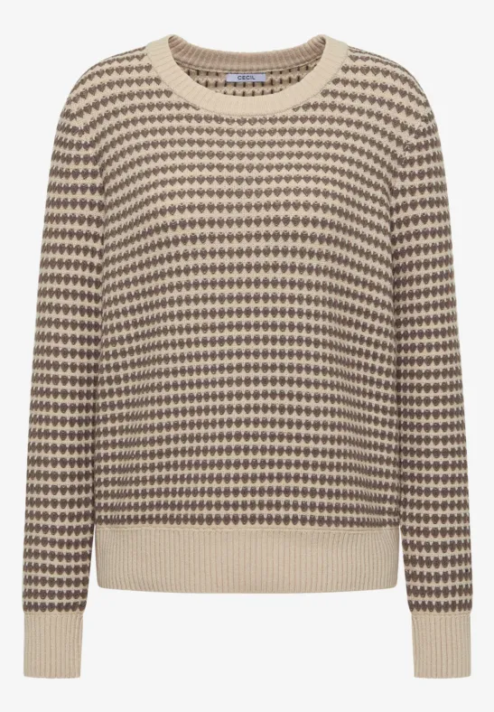 Two-Tone Strukturpullover cocoa taupe