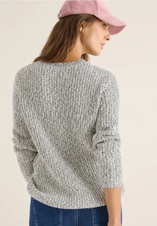 Gemusterter Strickpullover urban dark blue