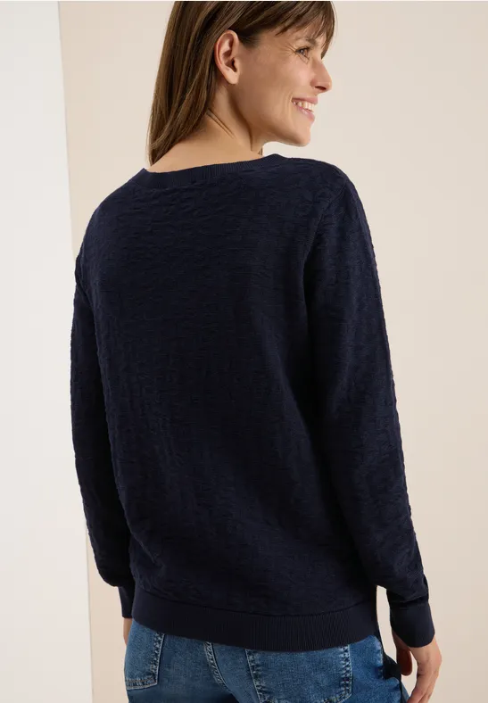 Leo Strukturpullover urban dark blue