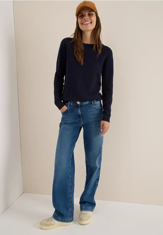 Leo Strukturpullover urban dark blue