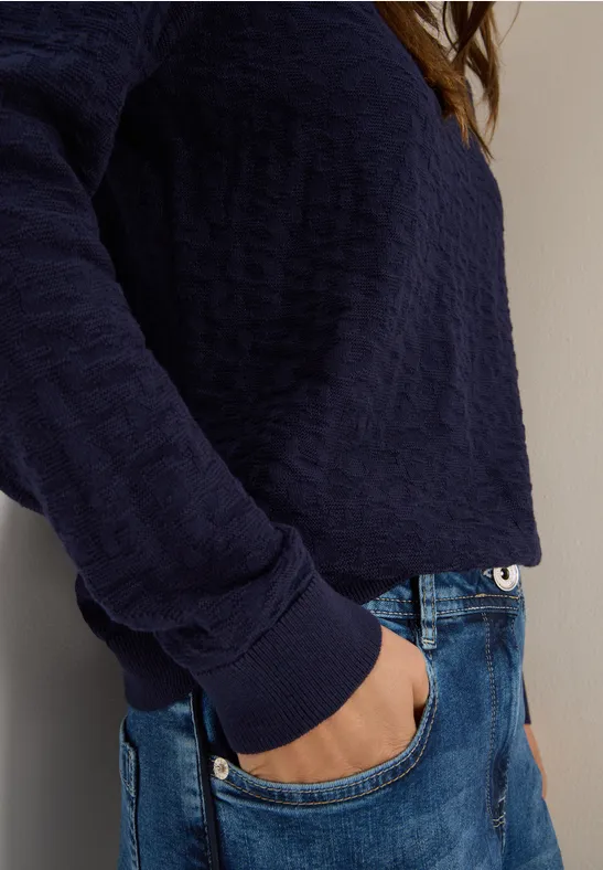 Leo Strukturpullover urban dark blue