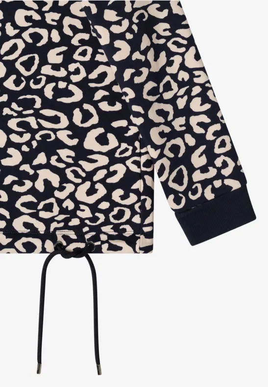 Sweatshirt met leopatroon urban dark blue