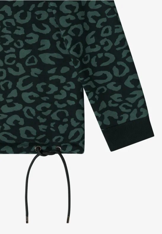 Sweatshirt mit Leo-Muster ink green