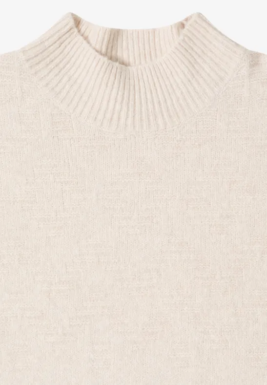 Softer Jacquard Pullover oat milk beige melange