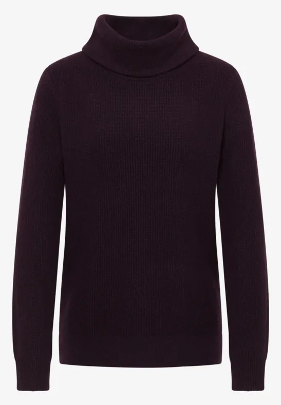Strukturpullover eggplant red