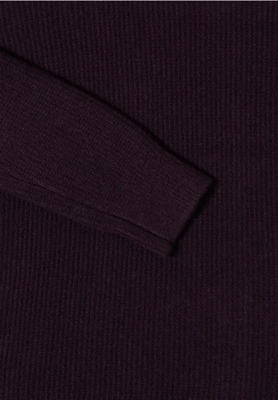 Strukturpullover eggplant red